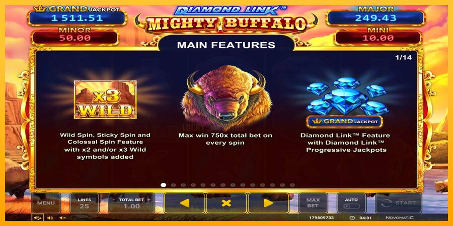 Diamond Link Mighty Buffalo 游戏机赚钱, 图片 3