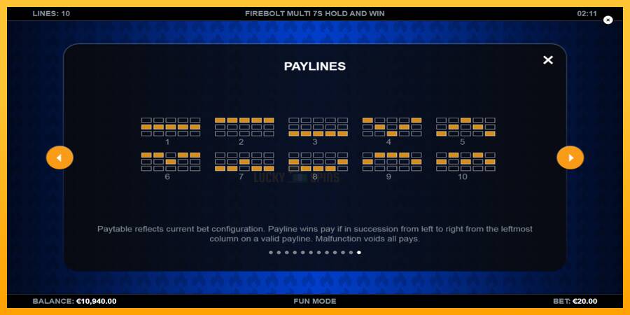 Firebolt Multi 7s Hold and Win 游戏机赚钱, 图片 7