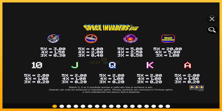 Space Invaders Win and Spin 游戏机赚钱, 图片 4