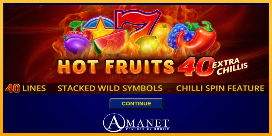 Hot Fruits 40 Extra Chillis 游戏机赚钱, 图片 1