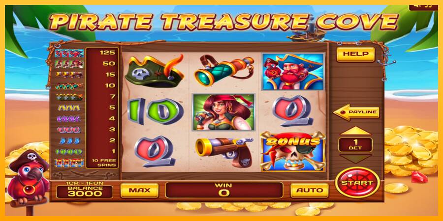 Pirate Treasure Cove 3x3 游戏机赚钱, 图片 1