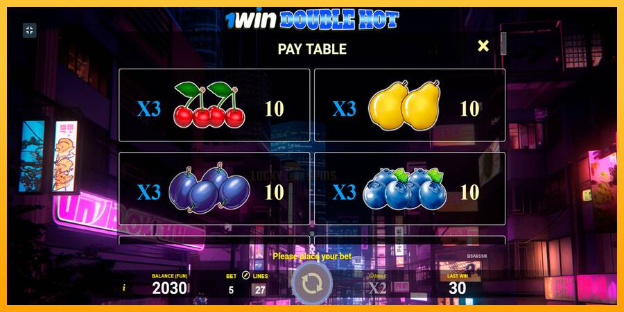 1win Double Hot 游戏机赚钱, 图片 6