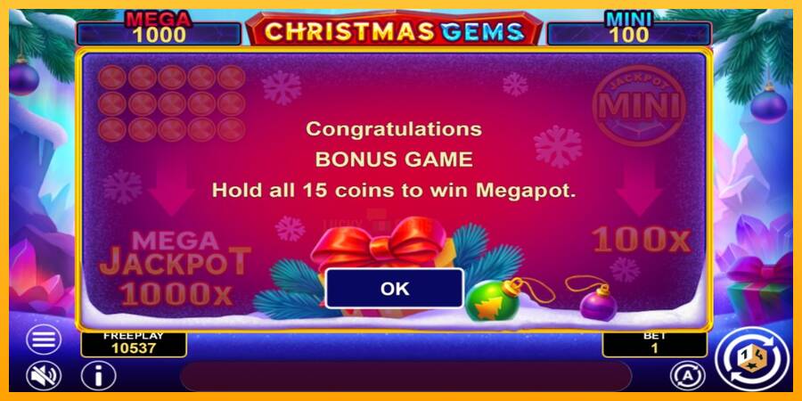 Christmas Gems Hold & Win 游戏机赚钱, 图片 6