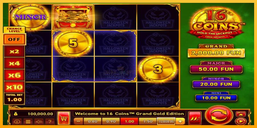 16 Coins Grand Gold Edition Halloween Jackpots 游戏机赚钱, 图片 1