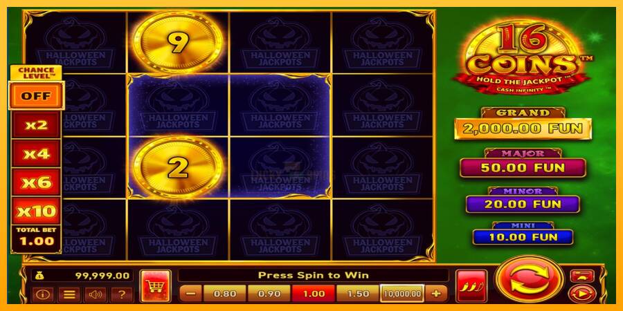 16 Coins Grand Gold Edition Halloween Jackpots 游戏机赚钱, 图片 2