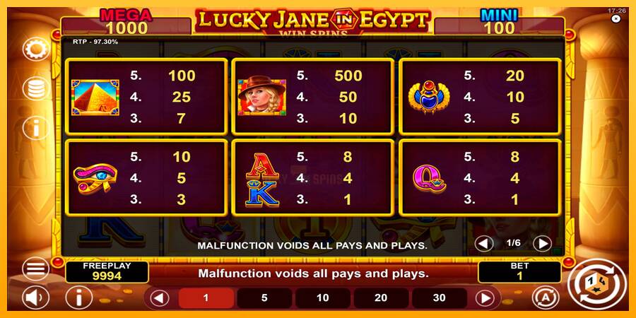 Lucky Jane in Egypt Win Spins 游戏机赚钱, 图片 6