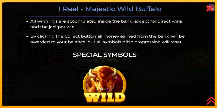 1 Reel Majestic Wild Buffalo 游戏机赚钱, 图片 6