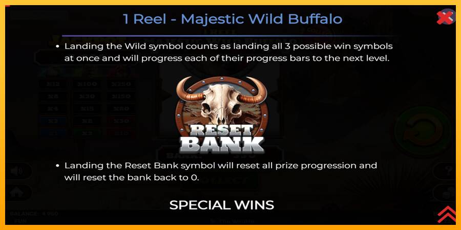 1 Reel Majestic Wild Buffalo 游戏机赚钱, 图片 7